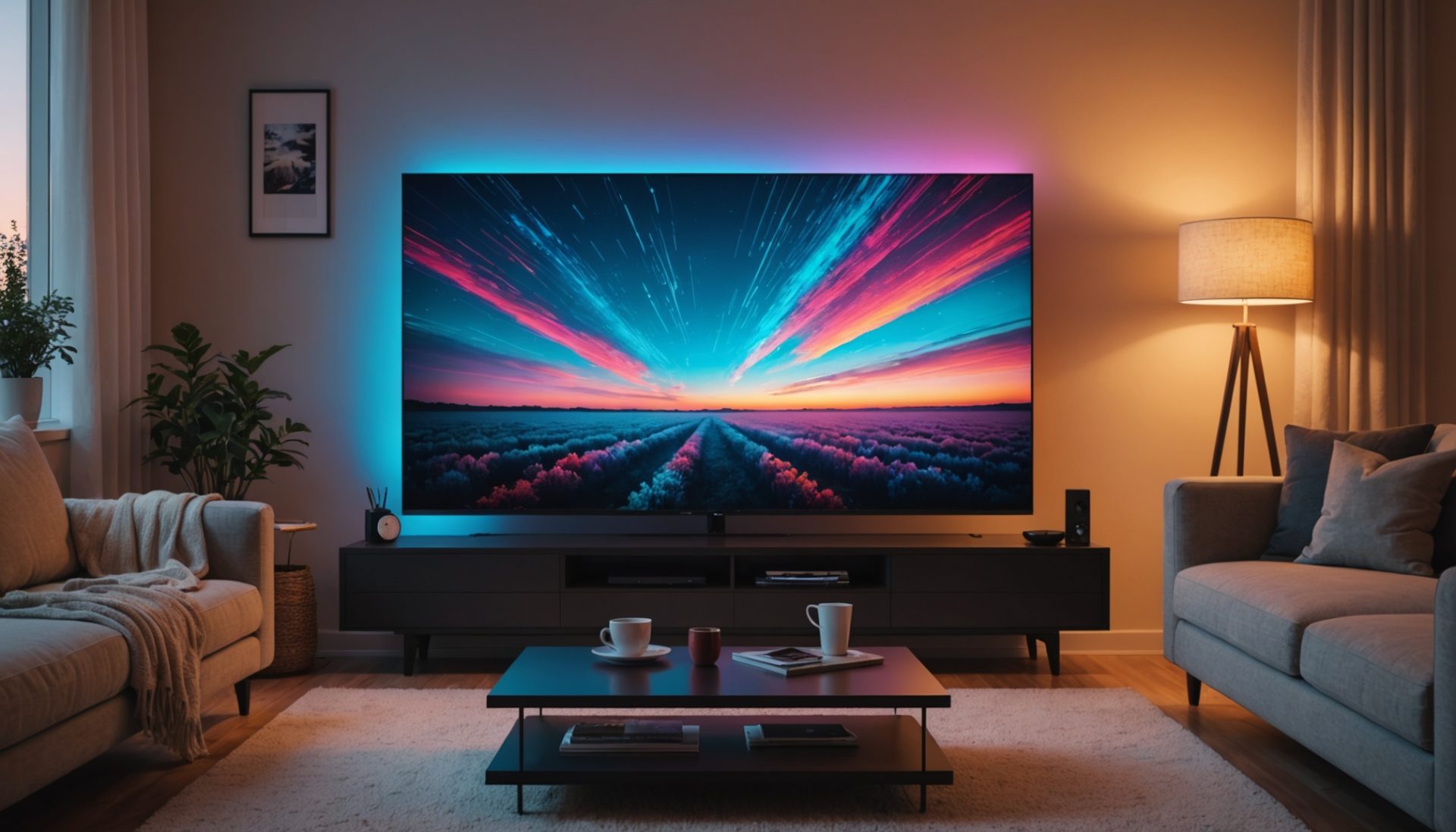 Télévision allumée dans un salon, illustration de la hausse des prix du streaming en France