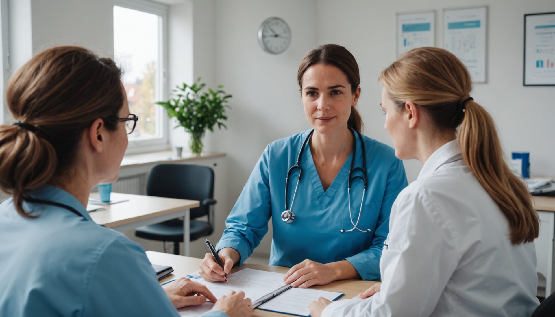 Infirmière en pratique avancée consultant un patient