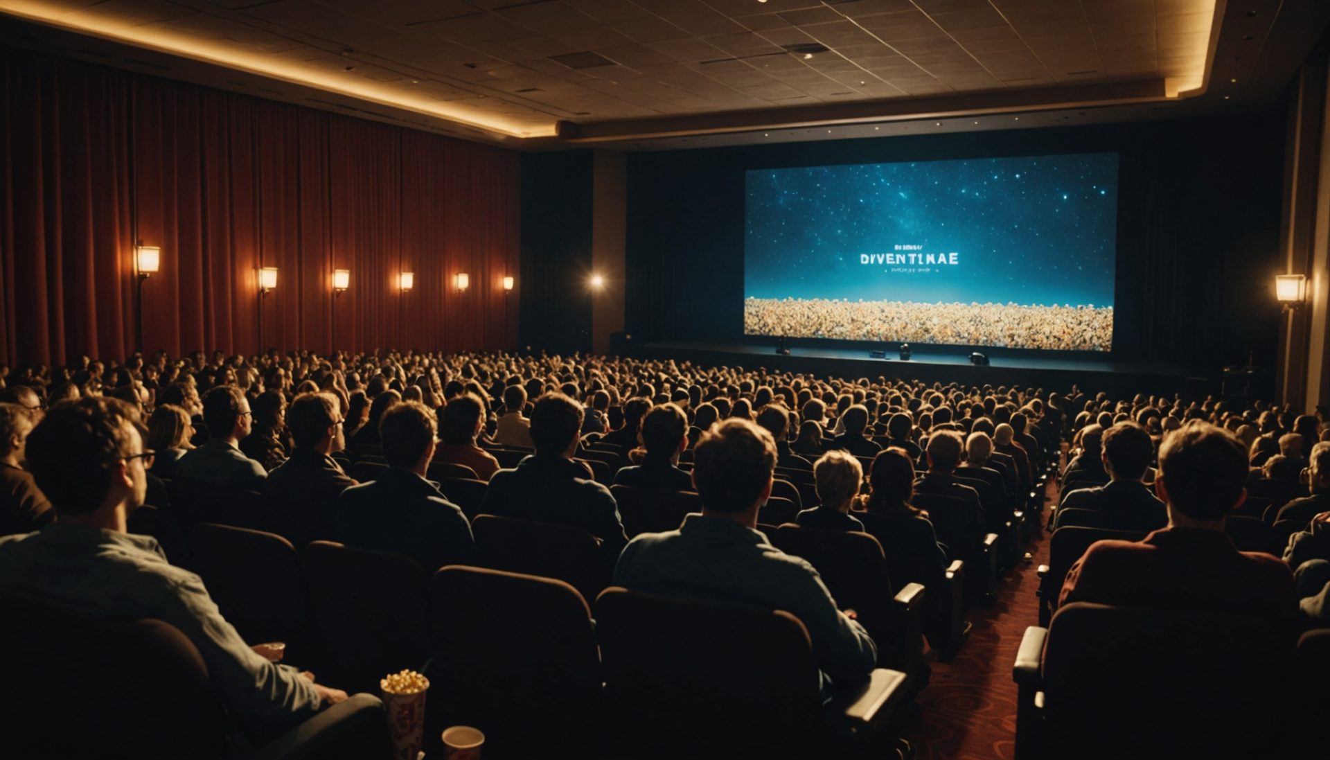 Salle de cinéma pleine avec public regardant un grand écran, illustration du record de fréquentation en France