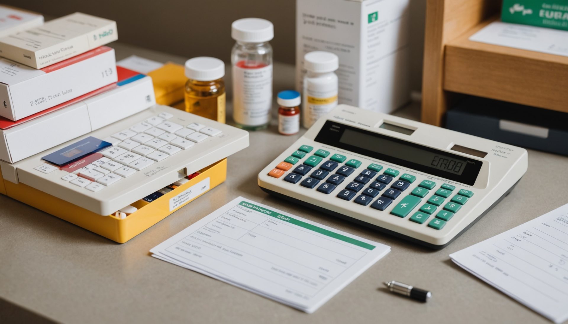 Comptoir de pharmacie illustrant la hausse des franchises médicales en France